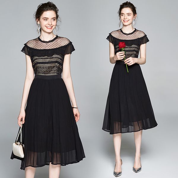brand dress 2020 summer women for dresses plus size clothing european style vestidos elegant lace patchwork clothes, Black;gray
brand dress 2020 summer women for dresses plus size clothing european style vestidos elegant lace patchwork clothes, Black;gray
