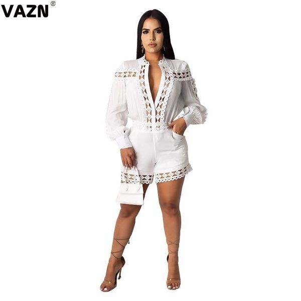 vazn young special 2020 summer lady white solid playsuit lantern full sleeve singer breasted playsuit hollow out playsuits, Black;white
vazn young special 2020 summer lady white solid playsuit lantern full sleeve singer breasted playsuit hollow out playsuits, Black;white