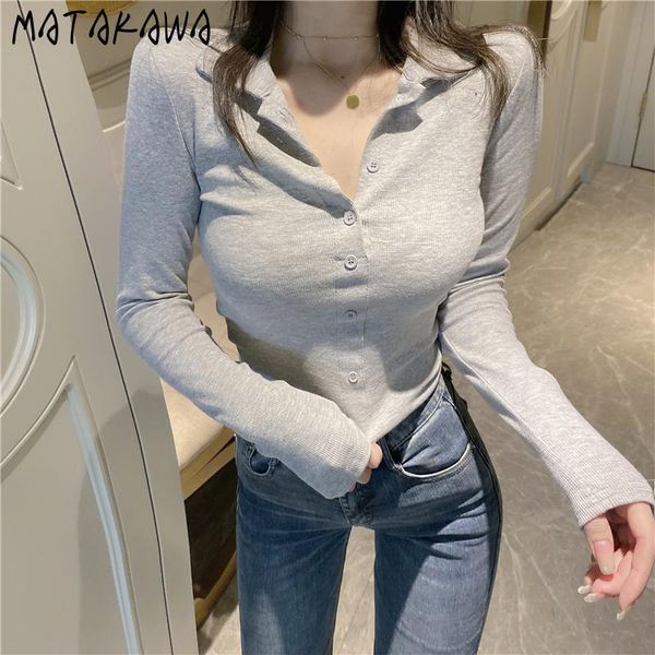 matakawa slim was thin korean solid color women t-shirt autumn turn-down collar button long sleeve bottoming tshirt, White
matakawa slim was thin korean solid color women t-shirt autumn turn-down collar button long sleeve bottoming tshirt, White