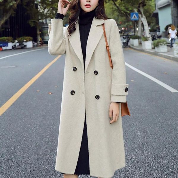 2020 coat women wool plus size autumn winter solid lapel long sleeve button coat cashmere woolen winter, Black
2020 coat women wool plus size autumn winter solid lapel long sleeve button coat cashmere woolen winter, Black