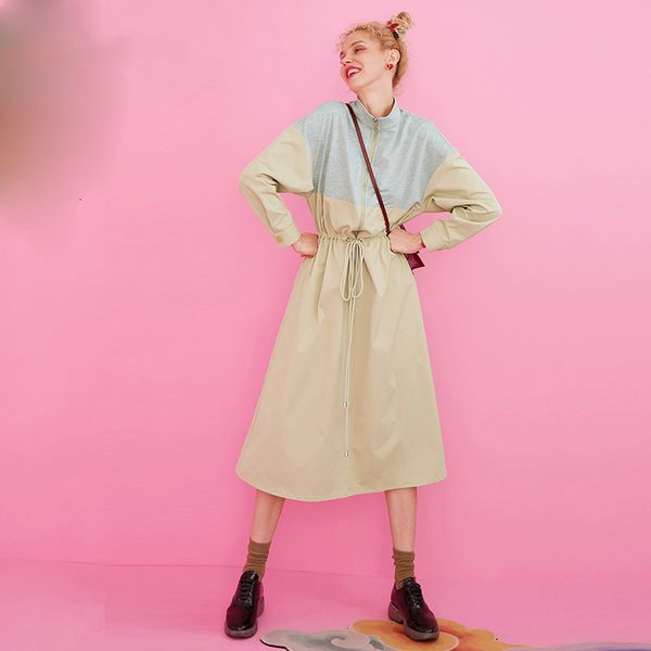 khaki colorblock patchwork casual safari dress women 2020 winter elegant zipper drawstring korean ladeis daily dresses, White
khaki colorblock patchwork casual safari dress women 2020 winter elegant zipper drawstring korean ladeis daily dresses, White