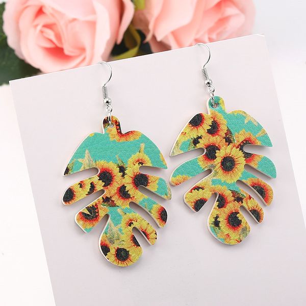 2020 new fashion multi-color leaf leather earring colorful dangle jewelry for women girls sunflower earrings, Silver
2020 new fashion multi-color leaf leather earring colorful dangle jewelry for women girls sunflower earrings, Silver