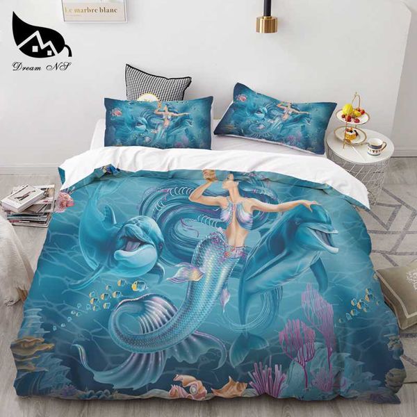 dream ns mermaid bedding sets for kids girls ocean style printing blue white soft duvet cover sets king quilt cover bed
dream ns mermaid bedding sets for kids girls ocean style printing blue white soft duvet cover sets king quilt cover bed