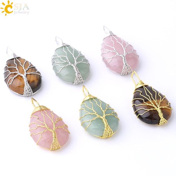 2020 tree of life necklace natural stone pendant gold color wire wrap gem pink quartz tiger eye green aventurine suspension, Silver
2020 tree of life necklace natural stone pendant gold color wire wrap gem pink quartz tiger eye green aventurine suspension, Silver