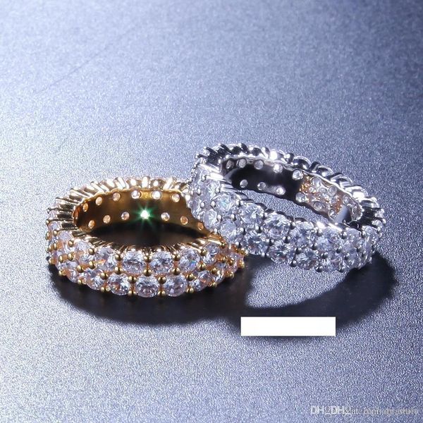 Hip Hop Bling Mens Womens Jewelry Rings Gold Silver Double Row Zircon Diamond Engagement Iced Out Rings
Hip Hop Bling Mens Womens Jewelry Rings Gold Silver Double Row Zircon Diamond Engagement Iced Out Rings