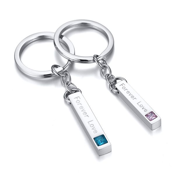 stainless steel with birthstone bar keychain writing forever love couples women men jewelry, Silver
stainless steel with birthstone bar keychain writing forever love couples women men jewelry, Silver
