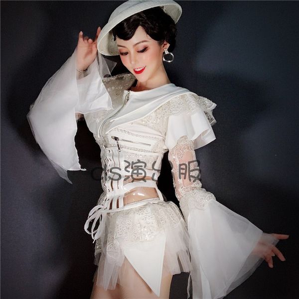 white valentine's day nightclub bar ds female singer retro style lace trumpet sleeve party performance clothing dwy4203, Black;red
white valentine's day nightclub bar ds female singer retro style lace trumpet sleeve party performance clothing dwy4203, Black;red