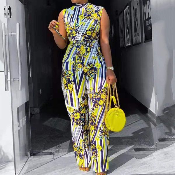 african summer sleeveless women jumpsuits 2020 high waist floral printed female casual overalls rompers elegant office lady wear, Red
african summer sleeveless women jumpsuits 2020 high waist floral printed female casual overalls rompers elegant office lady wear, Red