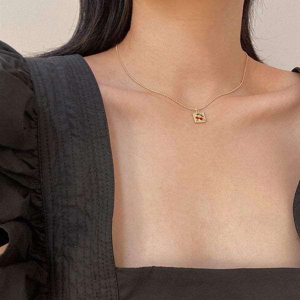 chains korean cherry choker necklaces for women vintage gold color beads chain square pendant necklace jewelry girl gifts, Silver
chains korean cherry choker necklaces for women vintage gold color beads chain square pendant necklace jewelry girl gifts, Silver