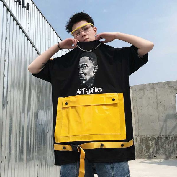 men summer leather pocket patchwork ribbon punk rock hip hop t shirt 3d short sleeve tee shirts male harajuku oversized, White;black
men summer leather pocket patchwork ribbon punk rock hip hop t shirt 3d short sleeve tee shirts male harajuku oversized, White;black