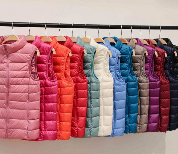 women 2020 spring autumn light thin white duck down vest female stand collar coat ladies warm plus size sleeveless waistcoat p86, Black
women 2020 spring autumn light thin white duck down vest female stand collar coat ladies warm plus size sleeveless waistcoat p86, Black