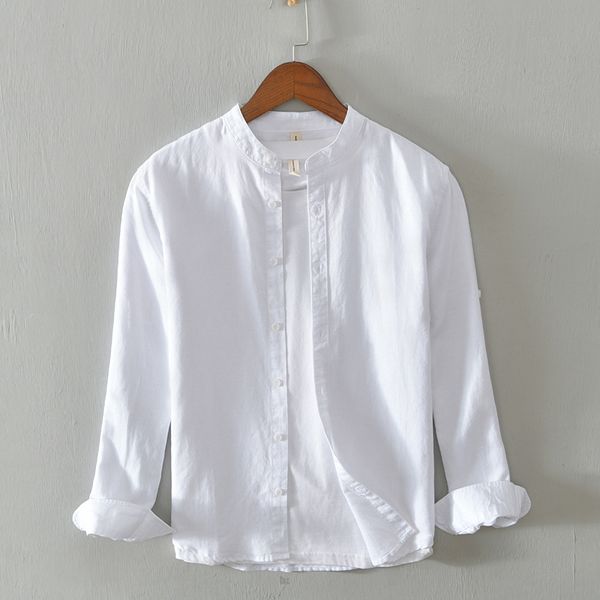 men's dress shirts 2021 autumn and summer long sleeve shirt cotton linen stand collar casual comfortable breathable slim, White;black
men's dress shirts 2021 autumn and summer long sleeve shirt cotton linen stand collar casual comfortable breathable slim, White;black