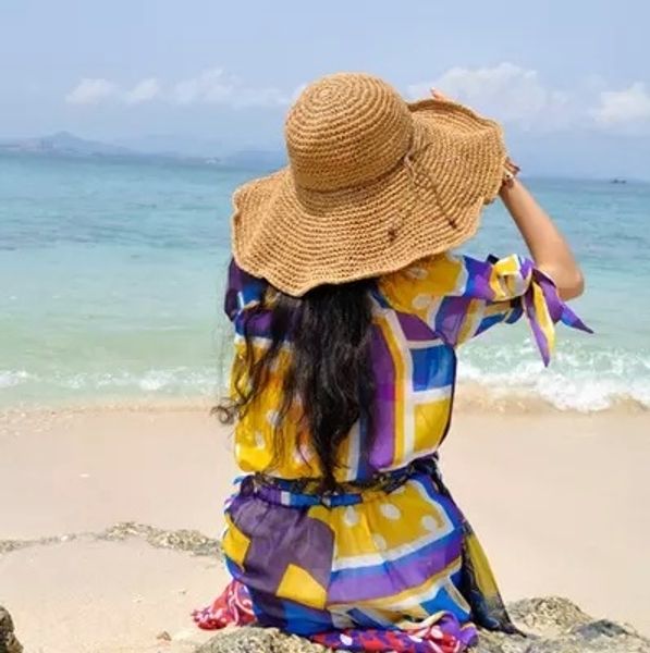 bohemia woven holiday beach straw sun large edge sunshade foldable shaped soft straw hat female sun hat, Blue;gray
bohemia woven holiday beach straw sun large edge sunshade foldable shaped soft straw hat female sun hat, Blue;gray