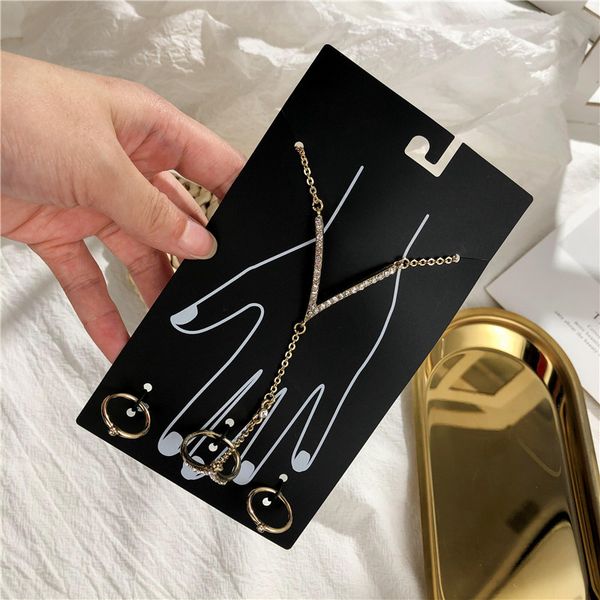 gold color big v crystal ring bracelet for women link chain jewelry hand back chain bangles & ring set female arm link ornaments, Black
gold color big v crystal ring bracelet for women link chain jewelry hand back chain bangles & ring set female arm link ornaments, Black