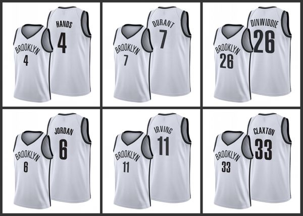 

Brooklyn Nets Jaylen Hands DeAndre Jor dan Kevin Durant Kyrie Irving Spencer Dinwiddie Nicolas Claxton Men 2019-20 City Jersey