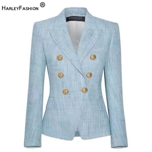 women's suits & blazers harleyfashion european women elegant light blue blazer metal buttons casual slim jackets outerwear, White;black
women's suits & blazers harleyfashion european women elegant light blue blazer metal buttons casual slim jackets outerwear, White;black