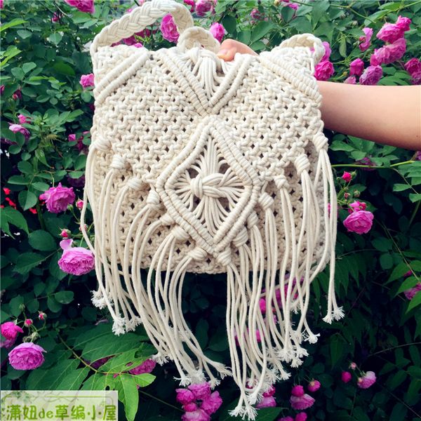 hisuely cotton rope handmade lady with tassels straw beach bag woven bag shoulder bags women messenger
hisuely cotton rope handmade lady with tassels straw beach bag woven bag shoulder bags women messenger
