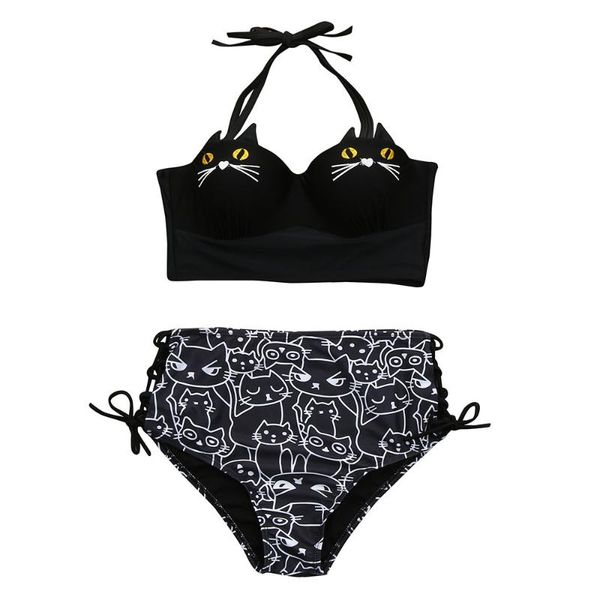 women's swimwear ladies fashion halter bikini set solid cat embroidered print underwire cotton bathing swimsuit mujer #f5, White;black
women's swimwear ladies fashion halter bikini set solid cat embroidered print underwire cotton bathing swimsuit mujer #f5, White;black
