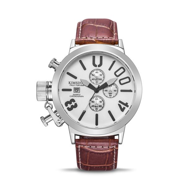 waterproof popular six-pin multi-function belt dial watch sports large mens three-eye watch kimsdun idtli, Slivery;brown
waterproof popular six-pin multi-function belt dial watch sports large mens three-eye watch kimsdun idtli, Slivery;brown
