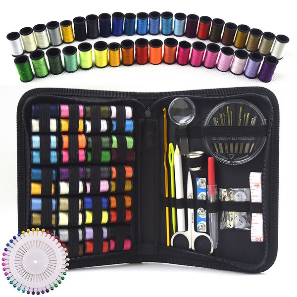 128 pcs/set travel sewing box kit sewing thread stitches knitting needles tools cloth buttons craft scissor home organizer, Black
128 pcs/set travel sewing box kit sewing thread stitches knitting needles tools cloth buttons craft scissor home organizer, Black