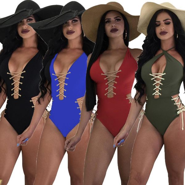 bandage womens swimwear summer sunbathing v neck spaghetti strap bikini casual ladies one piece beach, White;black
bandage womens swimwear summer sunbathing v neck spaghetti strap bikini casual ladies one piece beach, White;black
