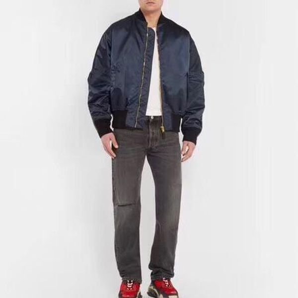 18aw long-sleeved baseball uniform zipper jacket coat silk stitching wash denim men and women fashion warm jacket hfbyjk156, Black;brown
18aw long-sleeved baseball uniform zipper jacket coat silk stitching wash denim men and women fashion warm jacket hfbyjk156, Black;brown
