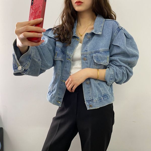 yuyi 2020 spring korean style women 's jacket loose semi-elastic crease tooling ins denim jacket for women, Black;brown
yuyi 2020 spring korean style women 's jacket loose semi-elastic crease tooling ins denim jacket for women, Black;brown