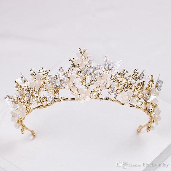 butterfly flower crystal crown headdress fashion gold party crown beautiful bride wedding accessories jewelry holiday gift, White;golden
butterfly flower crystal crown headdress fashion gold party crown beautiful bride wedding accessories jewelry holiday gift, White;golden