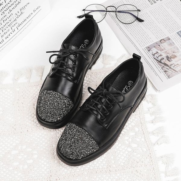 crystal patchwork microfiber oxfords shoes women lace up shallow mouth bullock glitter preppy student square toe derby shoes2020, Black
crystal patchwork microfiber oxfords shoes women lace up shallow mouth bullock glitter preppy student square toe derby shoes2020, Black