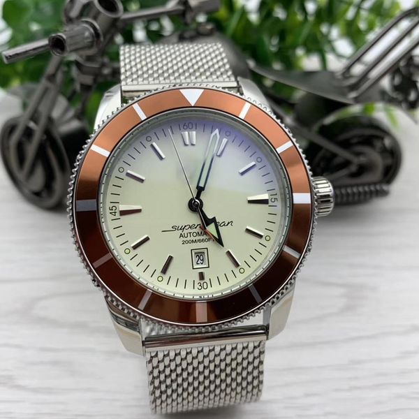 heritage date mens watches 47mm case diameter large white dial calibre 20 automatic watch stainless steel mesh bracelet wristwatches, Slivery;brown
heritage date mens watches 47mm case diameter large white dial calibre 20 automatic watch stainless steel mesh bracelet wristwatches, Slivery;brown