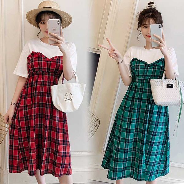 maternity dresses korean style pregnant women a-line dress cotton and linen patchwork short sleeve empire pregnancy plaid clothes, White
maternity dresses korean style pregnant women a-line dress cotton and linen patchwork short sleeve empire pregnancy plaid clothes, White