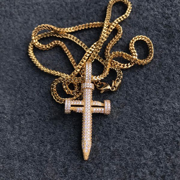 18k gold & white gold cz cublic zirconia nail cross pendant necklace for lovers couples iced out hip hop jewelry gifts for men, Silver
18k gold & white gold cz cublic zirconia nail cross pendant necklace for lovers couples iced out hip hop jewelry gifts for men, Silver
