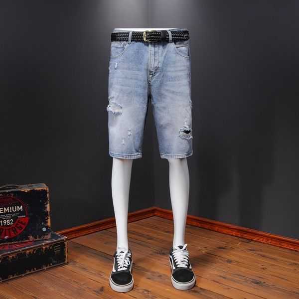 summer denim shorts men's cropped shorts casual with holes thin fashionable casual pants large size beggar pants fashion, Blue
summer denim shorts men's cropped shorts casual with holes thin fashionable casual pants large size beggar pants fashion, Blue