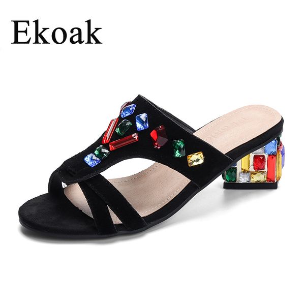 sandals ekoak women high heels rhinestone genuine leather cow suede party summer gladiator ladies dress shoes woman, Black
sandals ekoak women high heels rhinestone genuine leather cow suede party summer gladiator ladies dress shoes woman, Black