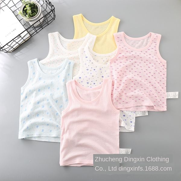 2020 new baby children's clothing vest children's wear baby cotton mesh vest knitted light base armless top, Blue
2020 new baby children's clothing vest children's wear baby cotton mesh vest knitted light base armless top, Blue