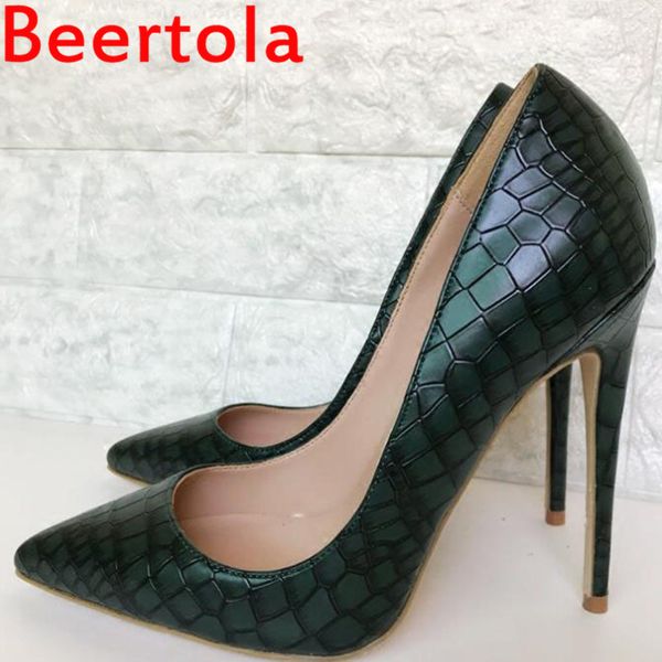 stone pattern classic beertola high heel women's pumps stiletto pointed toe dark green dress female shallow party ladies shoes, Black
stone pattern classic beertola high heel women's pumps stiletto pointed toe dark green dress female shallow party ladies shoes, Black