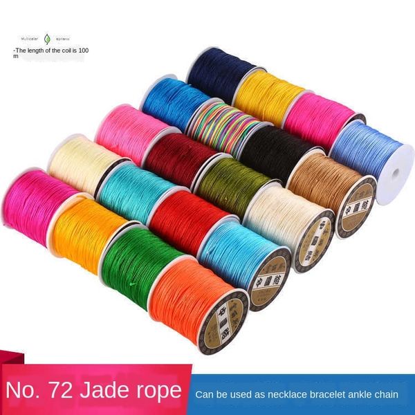 no. 72 jade pendant diy thread diy handmade pendant lanyard woven bracelet red rope beads bracelet necklace rope, Silver 
no. 72 jade pendant diy thread diy handmade pendant lanyard woven bracelet red rope beads bracelet necklace rope, Silver