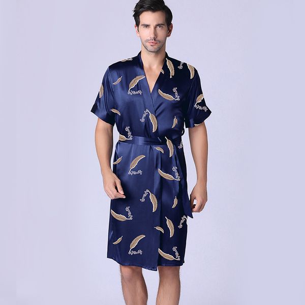 men's sleepwear summer nightgown ice silk thin robes short-sleeved home service bathrobe mid-length nighties, Black;brown
men's sleepwear summer nightgown ice silk thin robes short-sleeved home service bathrobe mid-length nighties, Black;brown