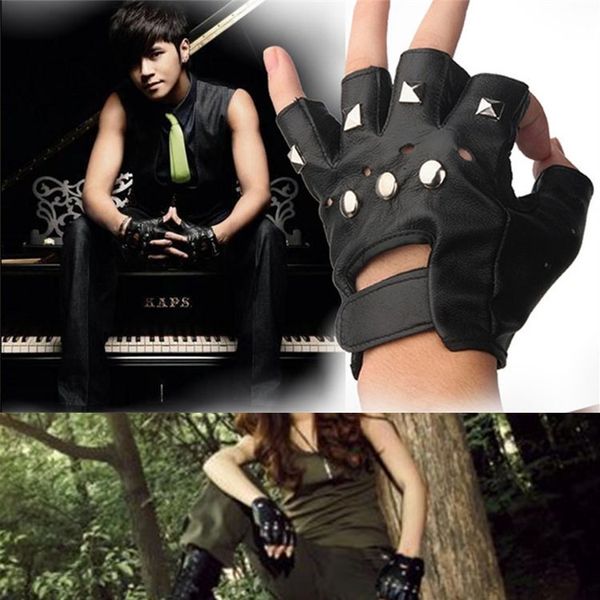 men's willow nail half finger leather and punk street dance non-mainstream gloves performance dance fashion gloves, Black
men's willow nail half finger leather and punk street dance non-mainstream gloves performance dance fashion gloves, Black
