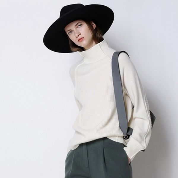 new autumn and winter cashmere sweater women high-collar thickened pullover loose sweater large size knitted wool shirt, White;black
new autumn and winter cashmere sweater women high-collar thickened pullover loose sweater large size knitted wool shirt, White;black