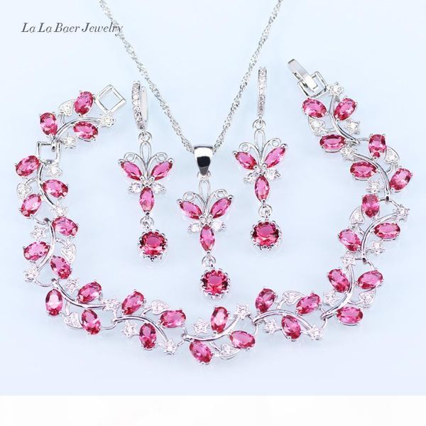 lady 925 серебряных комплектов ювелирных розовый кристалл белый циркон браслет ожерелье длинные серьги цепи для женщин, Black
lady 925 серебряных комплектов ювелирных розовый кристалл белый циркон браслет ожерелье длинные серьги цепи для женщин, Black