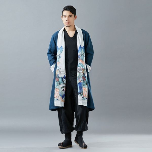 kv6ct 20 new men's chinese style landscape wind windbreaker cotton and linen windbreaker coat cotton and linen men's mid-length cr, Tan;black
kv6ct 20 new men's chinese style landscape wind windbreaker cotton and linen windbreaker coat cotton and linen men's mid-length cr, Tan;black