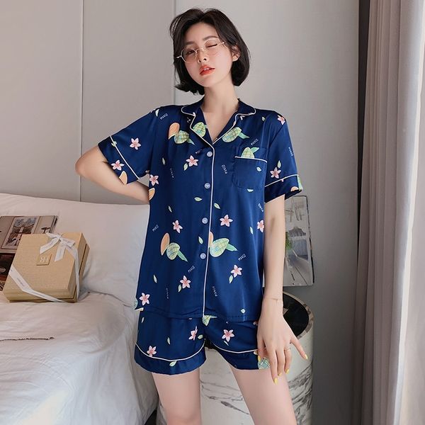 women's cool breathable ice silk casual all-match short-sleeved loose home clothes two-piece set 826 home clothes shorts and shorts, Blue;red
women's cool breathable ice silk casual all-match short-sleeved loose home clothes two-piece set 826 home clothes shorts and shorts, Blue;red