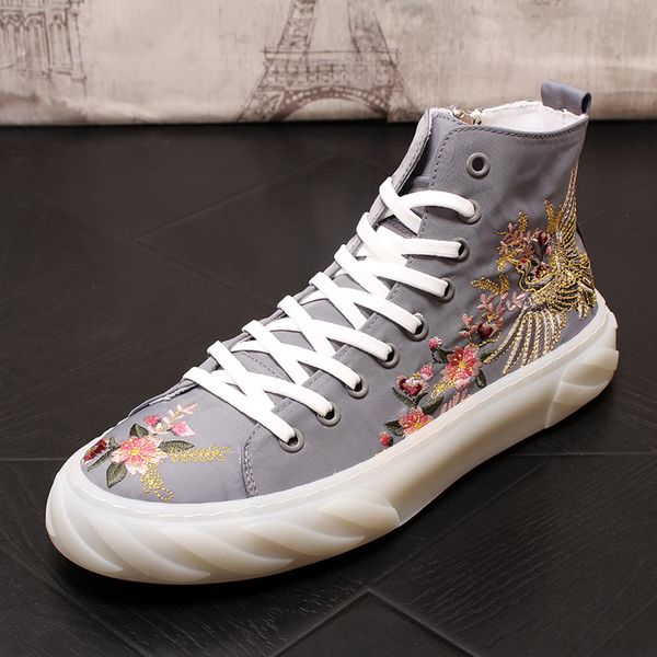 2020 new men's shoes high-shoes chinese style men's breathable canvas white chinese embroidery hip-hop boots, Black
2020 new men's shoes high-shoes chinese style men's breathable canvas white chinese embroidery hip-hop boots, Black