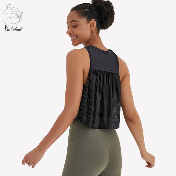 yushuhua pleated sleeveless tank sports blouse women's loose breathable yoga shirt back mesh gym fitness vest yoga top, White;red
yushuhua pleated sleeveless tank sports blouse women's loose breathable yoga shirt back mesh gym fitness vest yoga top, White;red