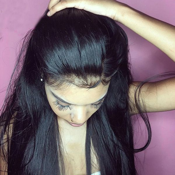 360 lace frontal wig straight human hair wigs for black women brazilian non remy hair, Black;brown
360 lace frontal wig straight human hair wigs for black women brazilian non remy hair, Black;brown