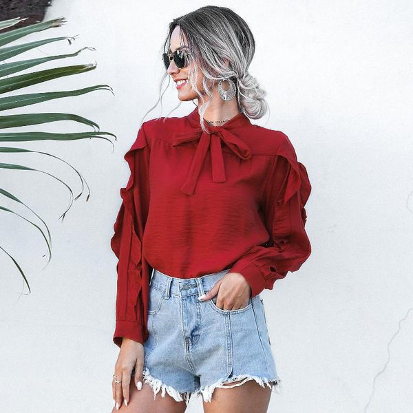 women's blouses & shirts elegant bow tie women shirt spring autumn ladies solid long sleeve chiffon casual vintage blusas, White
women's blouses & shirts elegant bow tie women shirt spring autumn ladies solid long sleeve chiffon casual vintage blusas, White