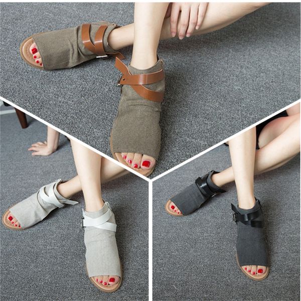 sandals summer ladies roman sandals, fish mouth open-toe flat shoes, hollow denim upper design simple style side zipper, Black
sandals summer ladies roman sandals, fish mouth open-toe flat shoes, hollow denim upper design simple style side zipper, Black