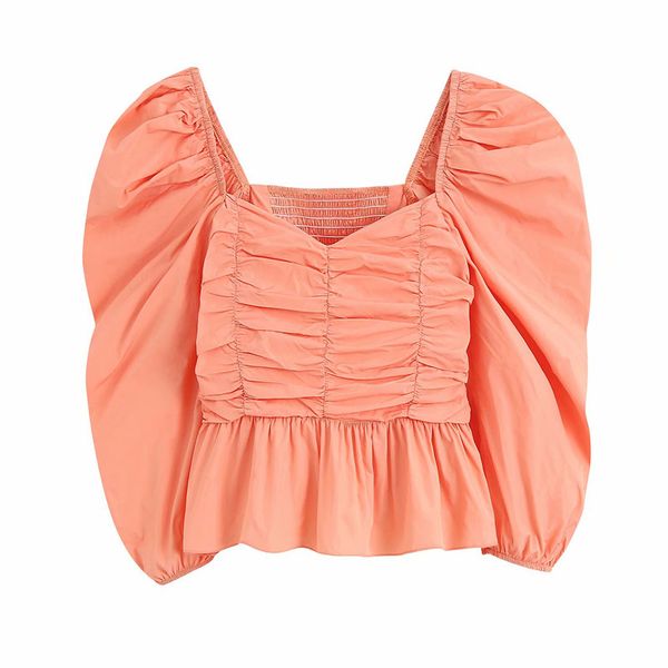 women's blouses & shirts 2021 ruffled voluminous women deep v-neck balloon sleeve ruching detail summer shirt chic side hidden zip shor, White
women's blouses & shirts 2021 ruffled voluminous women deep v-neck balloon sleeve ruching detail summer shirt chic side hidden zip shor, White
