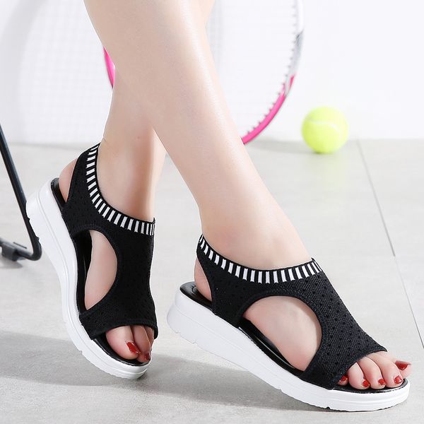 2020 sandals women summer shoes peep toe casual flat sandals ladies breathable air mesh women platform sandalias, Black
2020 sandals women summer shoes peep toe casual flat sandals ladies breathable air mesh women platform sandalias, Black